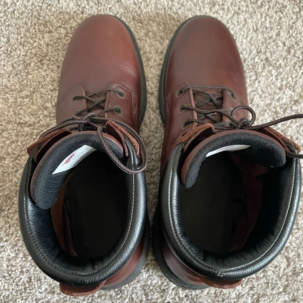 Red wing shoes work boots size 14 narrow brown boots style 696